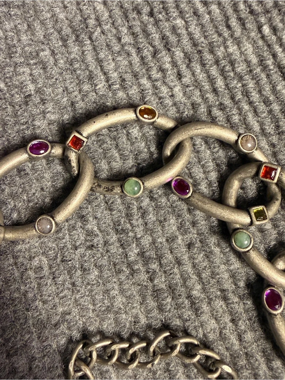 Vintage Urban Outfitters Vintage Rainbow Studded Chain Belt Y2K